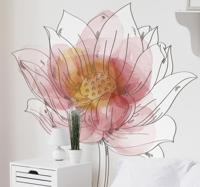 Bloemen stickers Lotus lilly aquarel