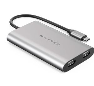 Hyper HyperDrive USB-C Dual HDMI Adapter + USB PD (M1/M2) - HDM1-GL