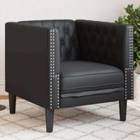 Chesterfield Bank Stoel Zwart 71 x 74.5 x 70.5 cm Kunstleer