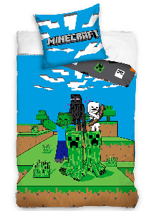 Minecraft Dekbedovertrek MOBS 140 x 200 cm - Katoen (60 x 70 cm)