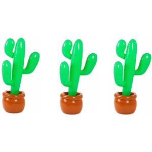 Opblaasbare cactus - 3x - in pot - 85 cm - opblaas cactus - decoratie