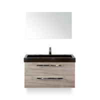 Seville Badmeubelset 100 cm - Craft Oak - Wastafel Lucca 1 kraangat - met Spiegel