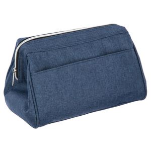 Toilettas/make-up etui/opberg tasje blauw 15 x 28 x 16 cm