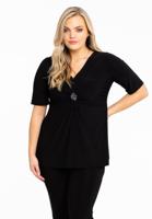 Yoek Tuniek flare twisted | Zwart | Maat 38/40