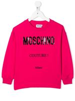 Moschino Kids sweat en polaire à logo imprimé - Rose