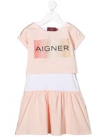 Aigner Kids robe imprimée à manches courtes - Rose - thumbnail