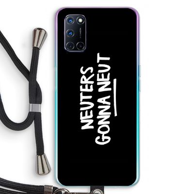 Neuters (zwart): Oppo A52 Transparant Hoesje met koord