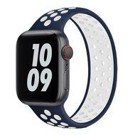 Solo Loop Sportbandje - Maat: S - Blauw + Wit - Geschikt voor Apple Watch 42mm / 44mm / 45mm / 49mm