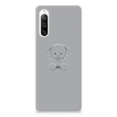 Sony Xperia 10 IV Telefoonhoesje met Naam Grijs Baby Olifant Sony Xperia 10 IV Telefoonhoesje met Naam Grijs Baby Olifant