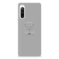 Sony Xperia 10 IV Telefoonhoesje met Naam Grijs Baby Olifant