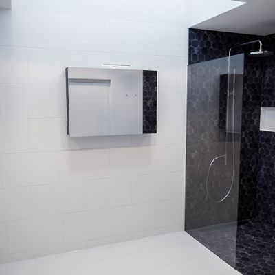 Spiegelkast Vico Cube | 100x70 cm | 2 Deuren | Zonder verlichting | Antraciet