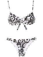 Amir Slama bikini à fleurs - Noir - thumbnail