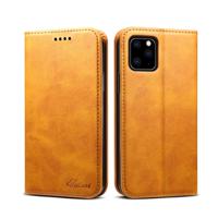 Suteni kalf textuur horizontale Flip lederen draagtas met houder & kaartsleuven & portemonnee voor iPhone 11 Pro Max (kaki)