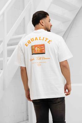 Equalité Elera Oversized T-Shirt Heren Wit - Maat S - Kleur: WitOranje | Soccerfanshop