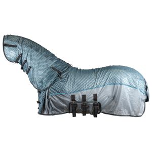 Vliegendeken Qhp Falabella Met Hals En Masker, 115 cm in middenblauw