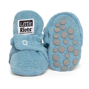 Little Riots slofjes fleece Sky Blue Maat