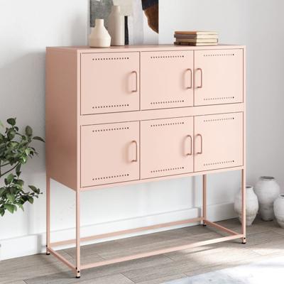 Dressoir 100,5x39x107 cm staal roze