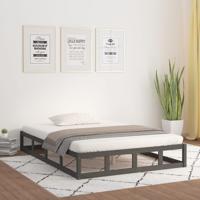 Bedframe massief hout grijs 150x200 cm - thumbnail