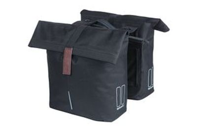 Basil Tas city dubbel mik zwart | 28-32l