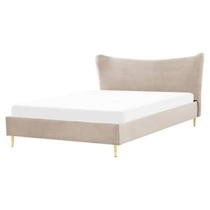 Beliani - CHALEIX - Tweepersoonsbed - Grijs - 160 x 200 cm - Fluweel