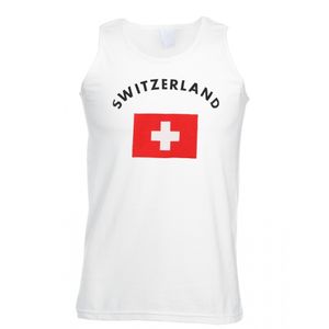 Witte heren tanktop Zwitserland