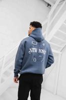 Malelions New York Hoodie Heren Blauw - Maat XS - Kleur: Blauw | Soccerfanshop