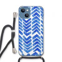 Blauwe pijlen: iPhone 13 mini Transparant Hoesje met koord