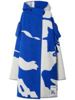 Burberry cape en laine à logo EKD - Bleu