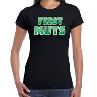 Verkleed t-shirt voor dames - Feest muts - zwart/groen - carnaval