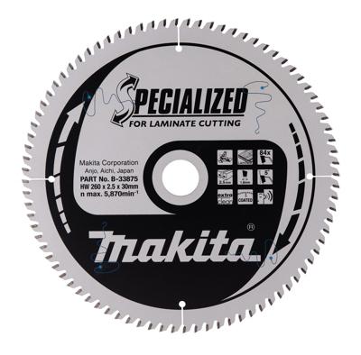 Makita Accessoires Afkortzaagblad Laminaat 260X30X2,5 84T5G - B-33875