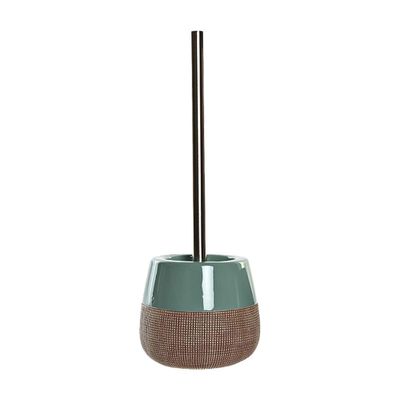 Toiletborstel met houder - polystone - mintgroen - 36 cm
