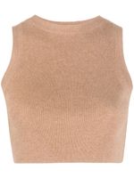 Cashmere In Love haut crop nervuré - Tons neutres