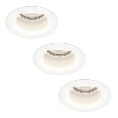 HOFTRONIC™ 3x Mari LED inbouwspot verzonken - 3.8 Watt - Daglicht wit 6000K - GU10 LED module - Dimbaar - Lagere inbouwdiepte - voor binnen en buiten - Wit