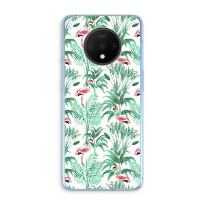 Flamingo bladeren: OnePlus 7T Transparant Hoesje