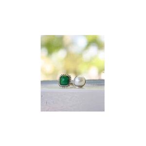 Zilveren Ring Onyx Groen met Parel