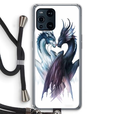 Yin Yang Dragons: Oppo Find X3 Transparant Hoesje met koord