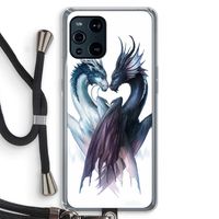 Yin Yang Dragons: Oppo Find X3 Transparant Hoesje met koord