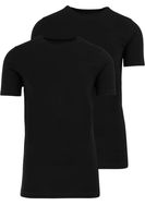 Marvelis Body Fit T-Shirt ronde hals Dubbel pak zwart, Effen - thumbnail