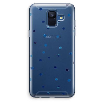 Blauwe stippen: Samsung Galaxy A6 (2018) Transparant Hoesje