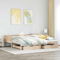 Slaapbank met onderschuifbed en lades zonder matras 90x190 cm