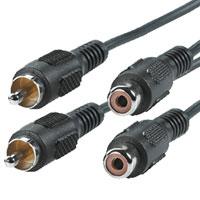 Value Cinch Audio Aansluitkabel [2x Cinch-stekker - 2x Cinch-koppeling] 5.00 m Zwart