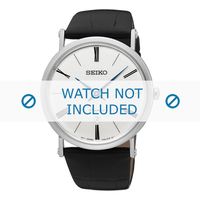 Horlogeband Seiko SKP395P1 / 7N39 0CA0 / SKP397P1 Leder Zwart 24mm