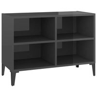 vidaXL Tv-meubel met metalen poten 69,5x30x50 cm hoogglans grijs - thumbnail