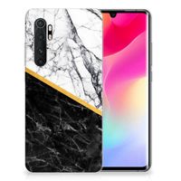 Xiaomi Mi Note 10 Lite TPU Siliconen Hoesje Marmer Wit Zwart - Origineel Cadeau Man - thumbnail