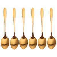 Excellent Houseware Koffie/thee lepeltjes - set 18x - goud kleur - RVS - 15 cm