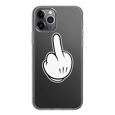 Middle finger white: iPhone 11 Pro Transparant Hoesje