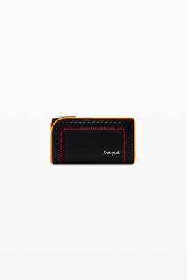 Portemonnee L met stiksels - BLACK - U