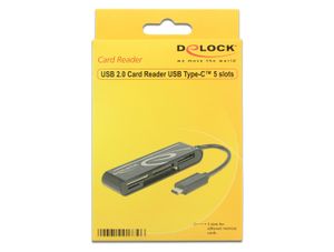 DeLOCK USB 2.0 Card Reader USB Type C 5 Slots kaartlezer