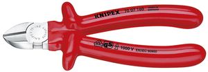 Knipex Zijsnijtang verchroomd dompelisolatie, VDE-getest 180 mm - 7007180