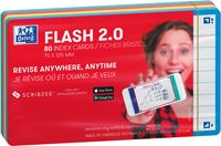 Oxford Flash 2.0 flashcard starterkit, gelijnd, A7, assorti, pak van 80 vel